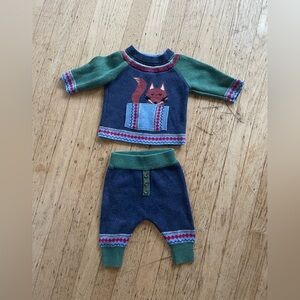 Hanna Andersson Adorable Fox Knit Baby Outfit